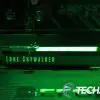 The Seagate Lightsaber Legends Special Edition FireCuda PCIe Gen4 NVMe SSD installed in a computer with green RGB LEDs lit