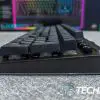 Bottom view of the Razer BlackWidow V4 Pro mechanical gaming keyboard