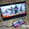 The ViewSonic VX1755 Portable Gaming Monitor connected to an Android smartphone