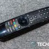 The remote included with the LG OLED evo C2 42" 4K Smart TV