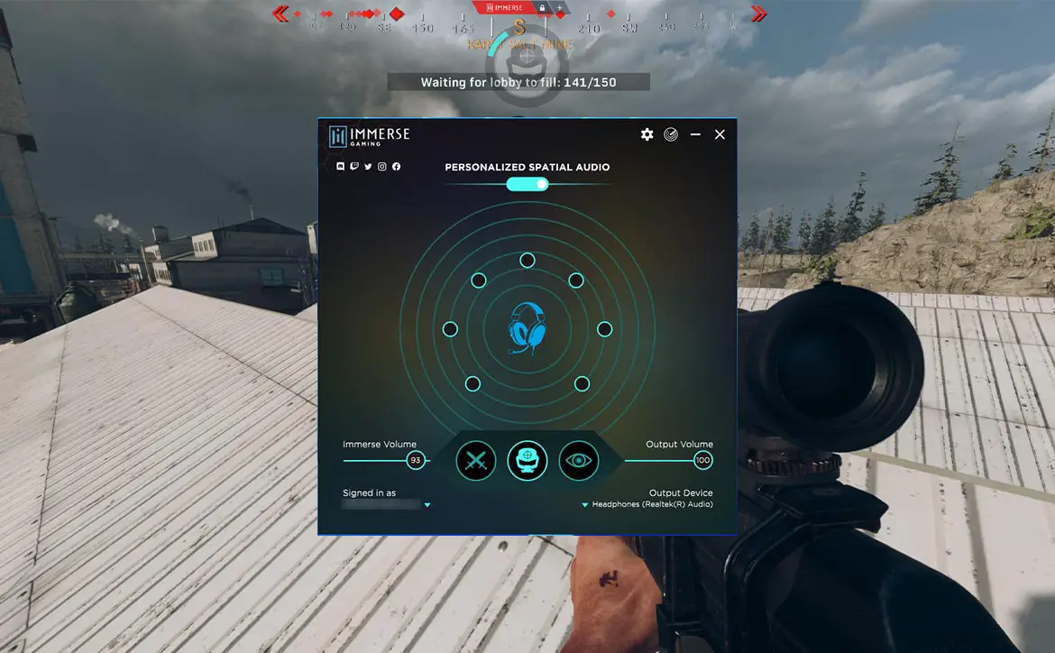 Immerse Gaming | HIVE screenshot with Call of Duty Warzone screenshot